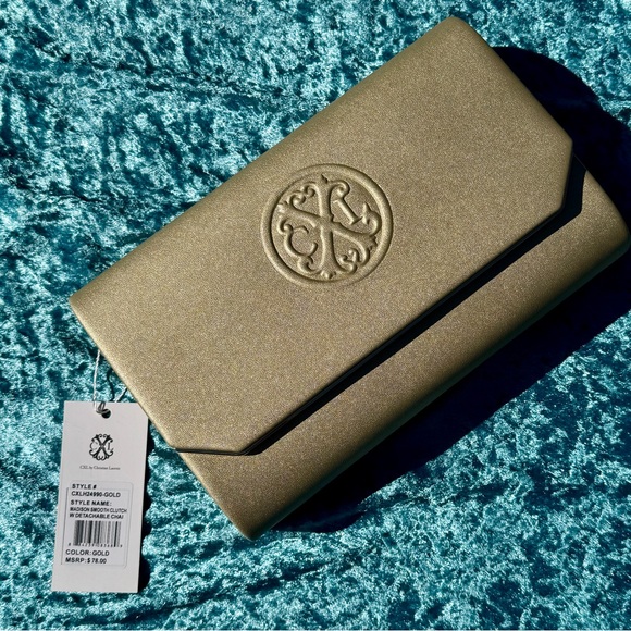 Christian Lacroix Handbags - NWT Christian Lacroix Elegant Gold Clutch